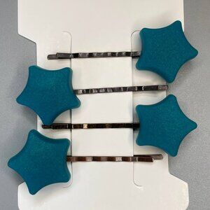 4 - Cute Teal Star bobby pins - 2'2 inches long hair pins barrettes